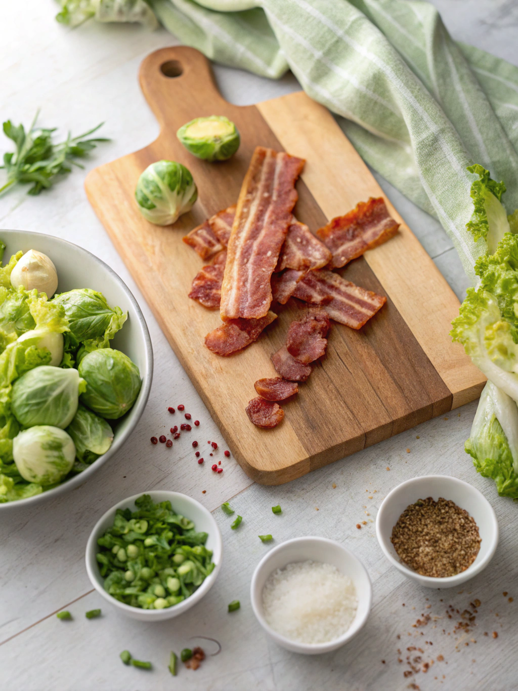 Bacon Brussels Sprout Salade ingredients