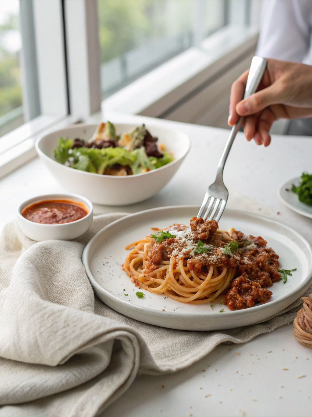 Bolognesesaus Geheimnisse serving suggestion