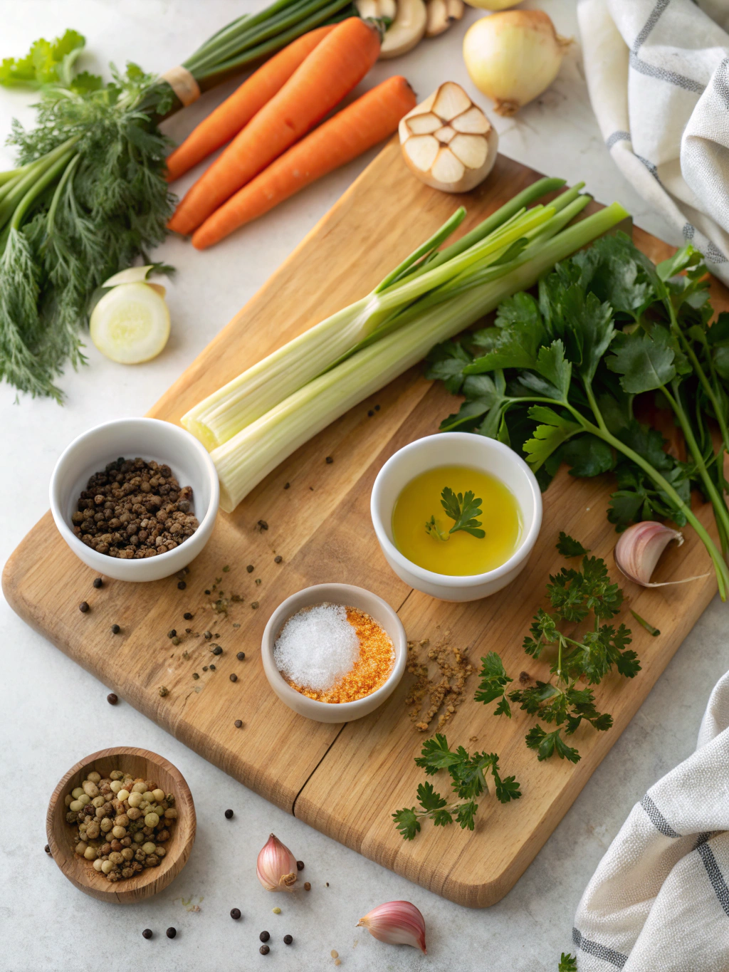 Knochenbouillon maken ingredients