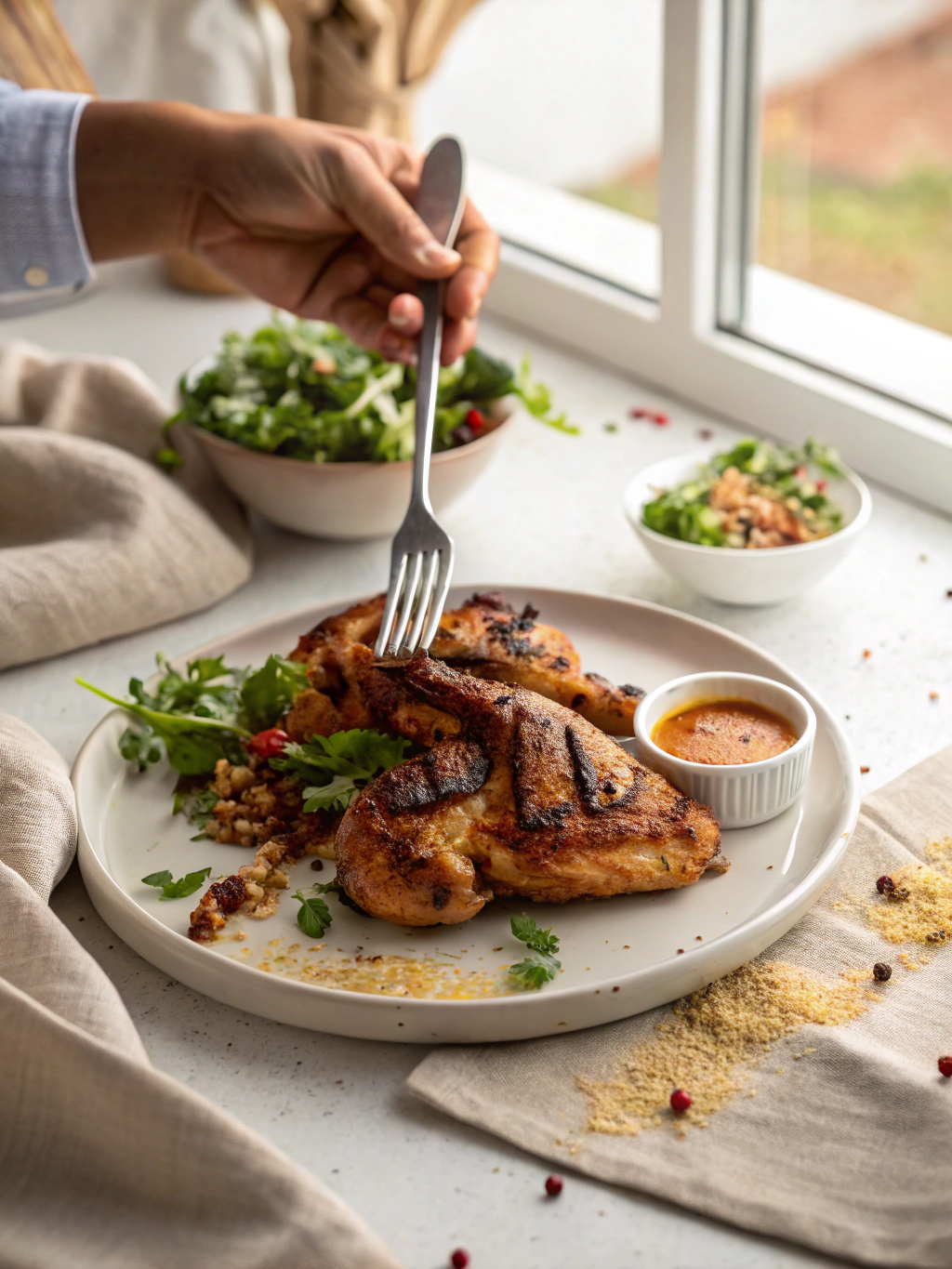 Marokkaanse Gegrilde Kip serving suggestion