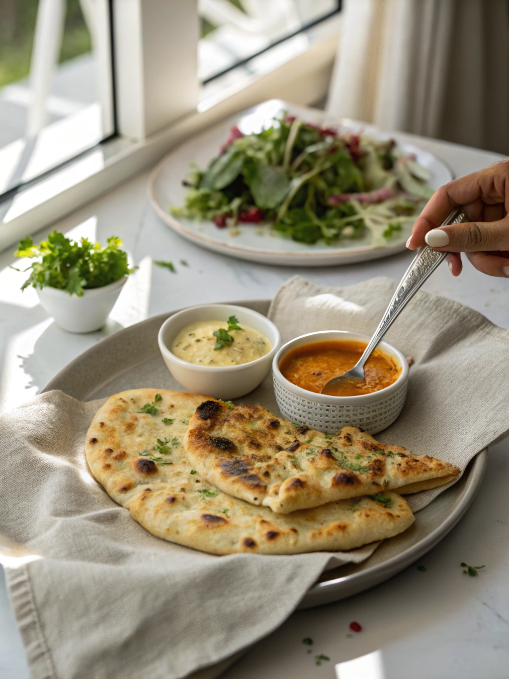 Naanbrood recept serving suggestion