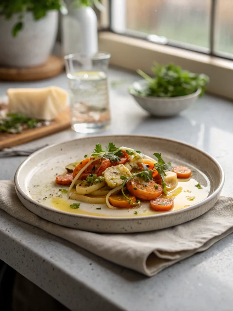 schnelles gericht mit gemüse