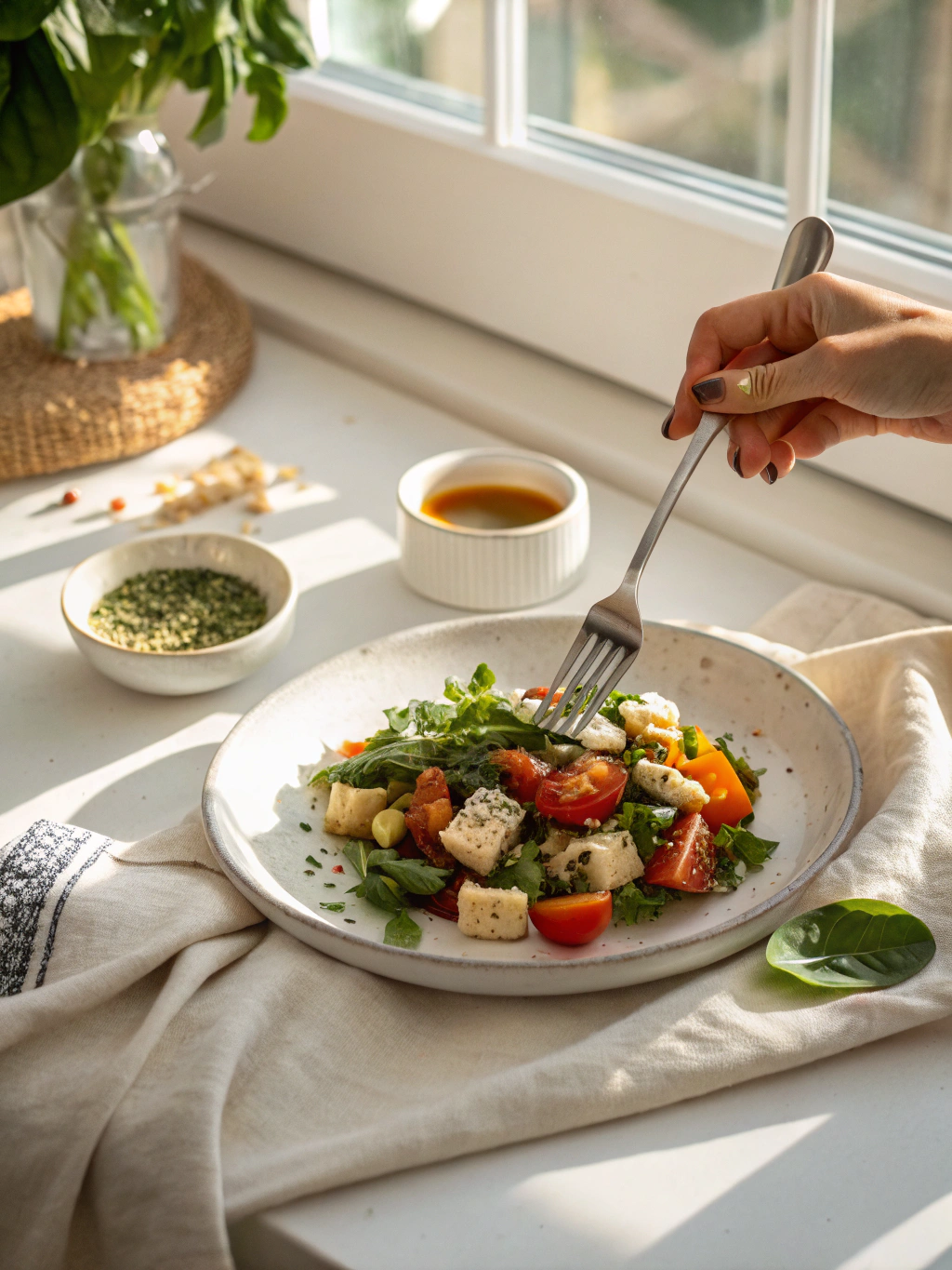 vegetarisches mittagessen serving suggestion