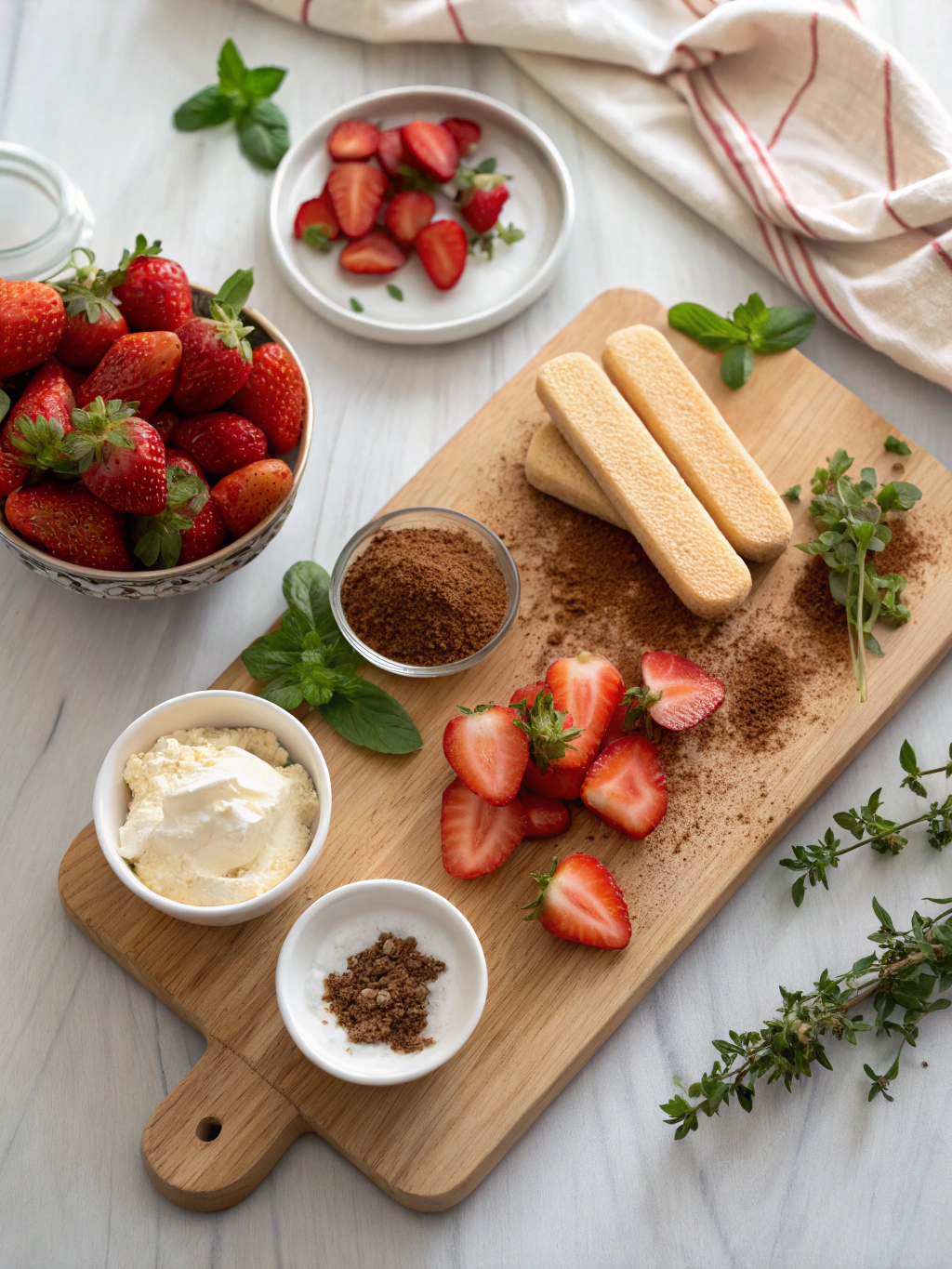 Aardbeien Tiramisu ingredients