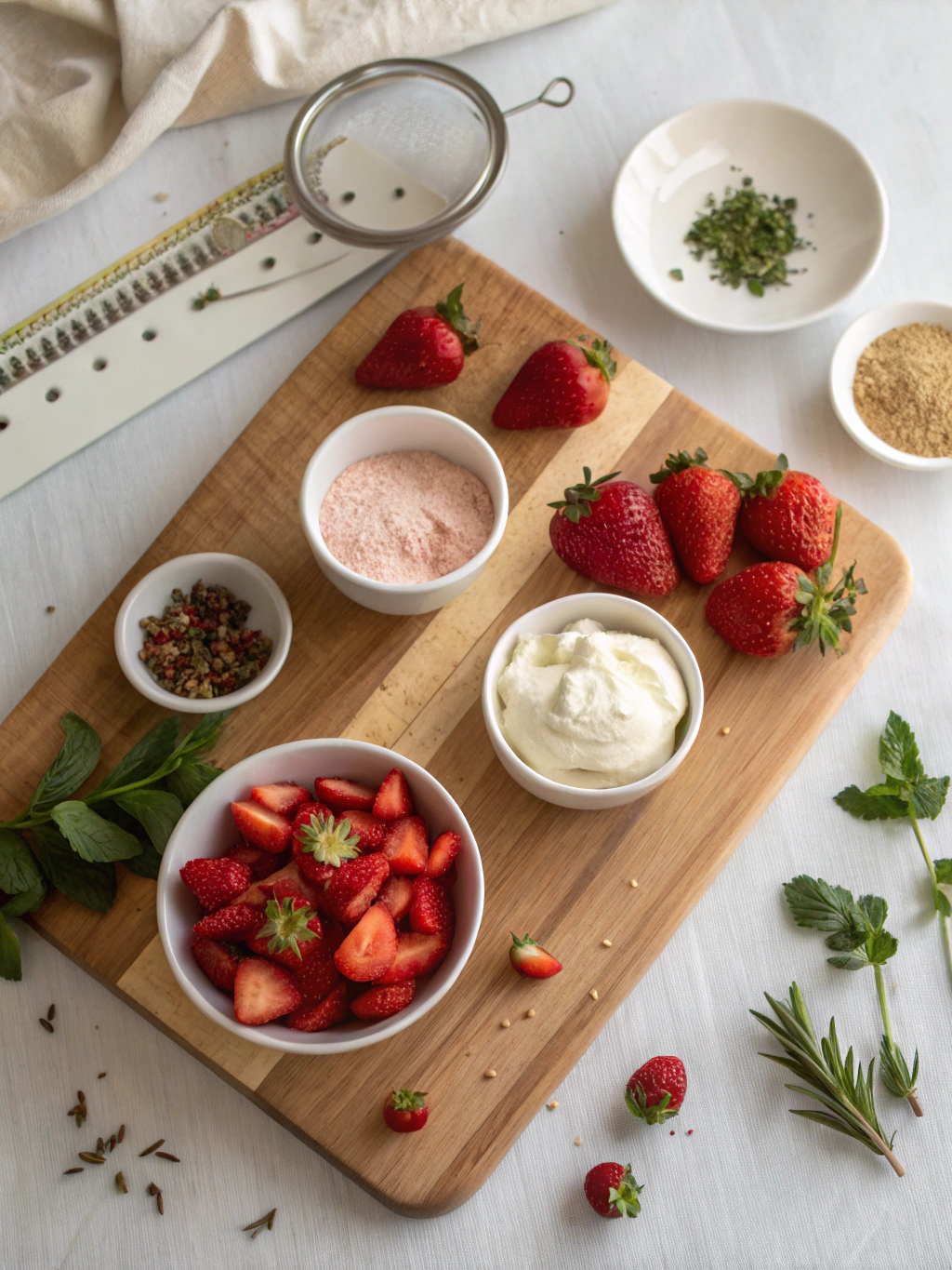 Aardbeienmousse Taart ingredients