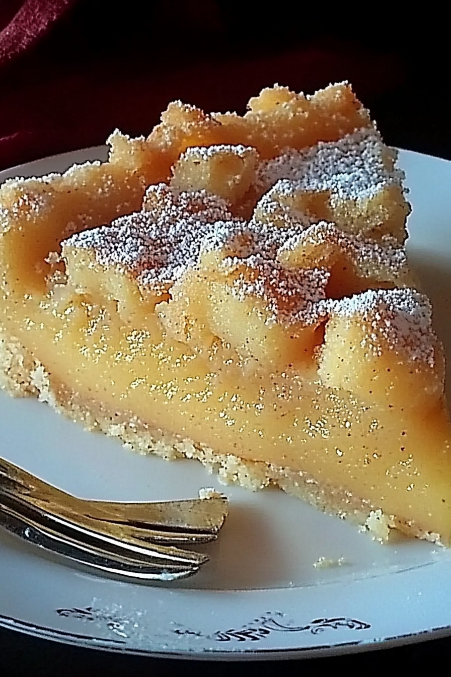 Apfelmus Vanillepudding Kuchen Final Dish Presentation