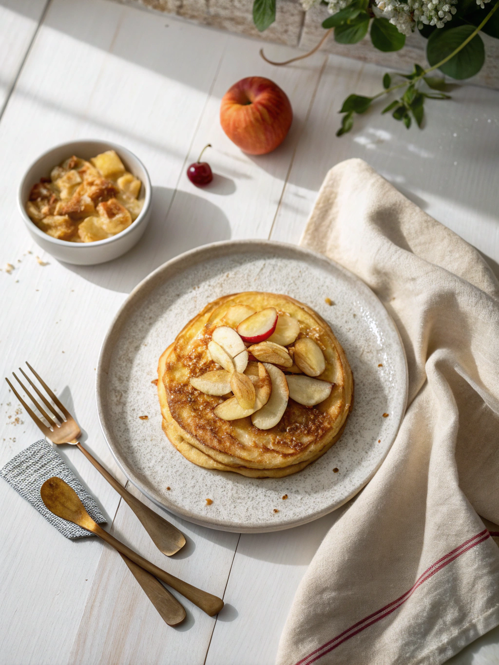 Apfelpfannkuchen Rezept serving suggestion