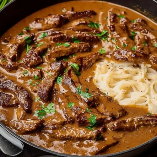 Boeuf Stroganoff recept
