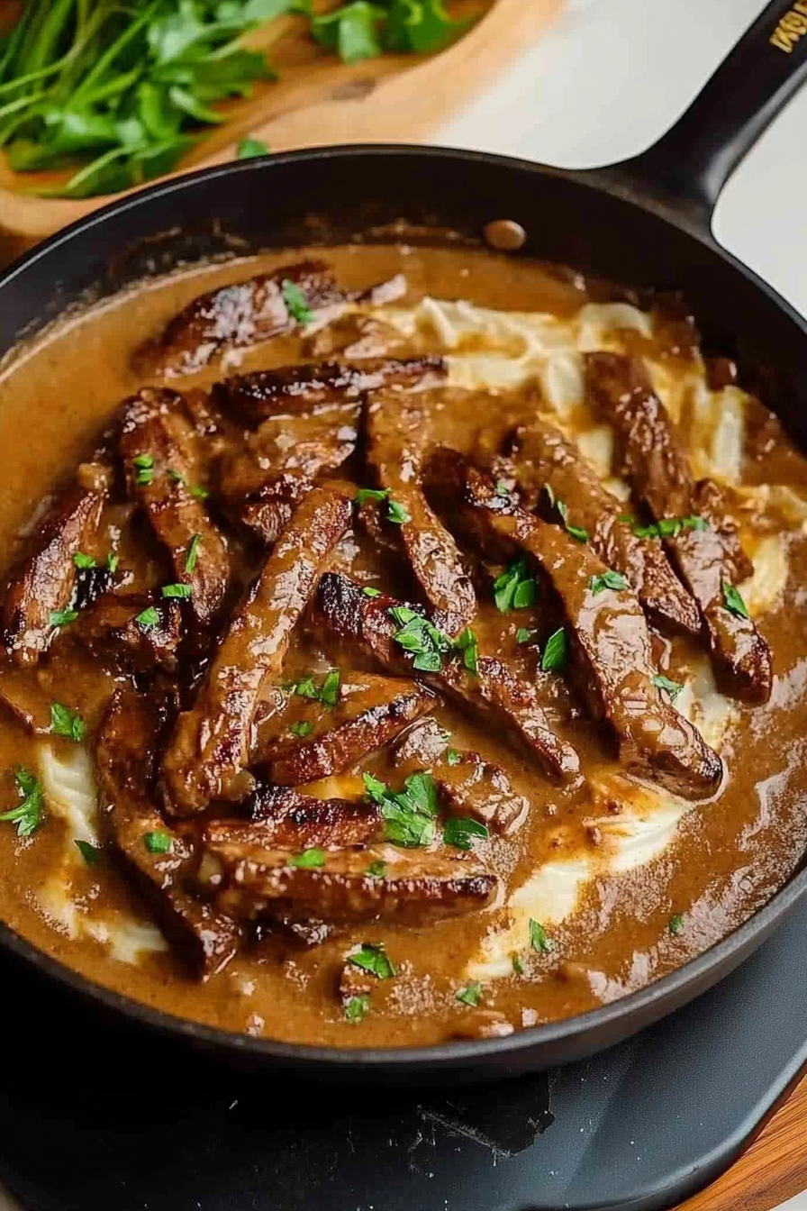 Boeuf Stroganoff recept Final Dish Presentation