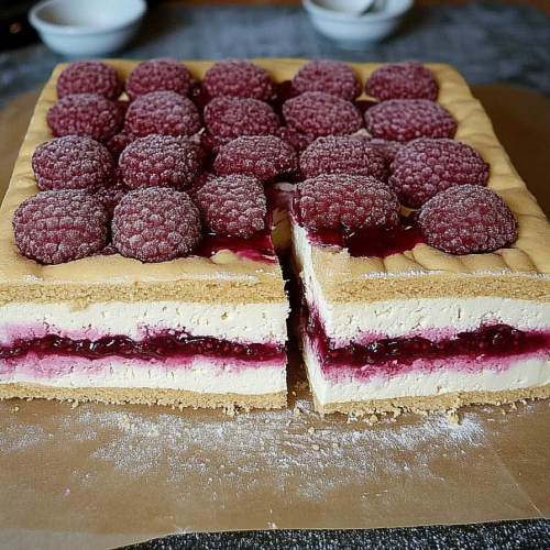 Butterkeks-Himbeer-Kuchen