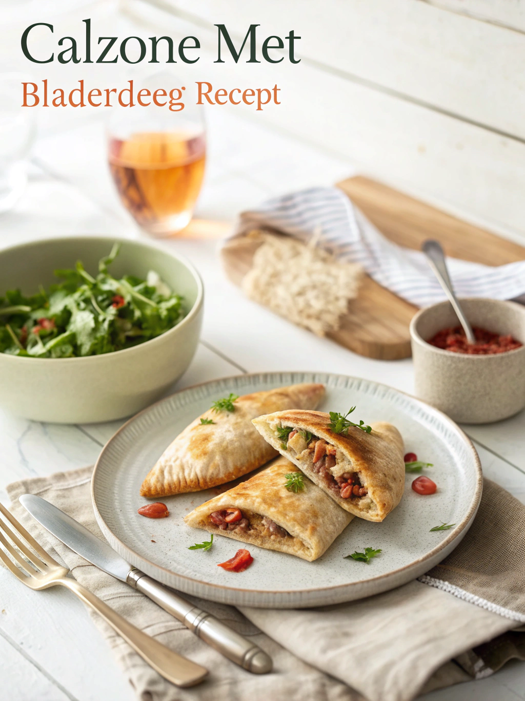 Calzone met Bladerdeeg Recept serving suggestion