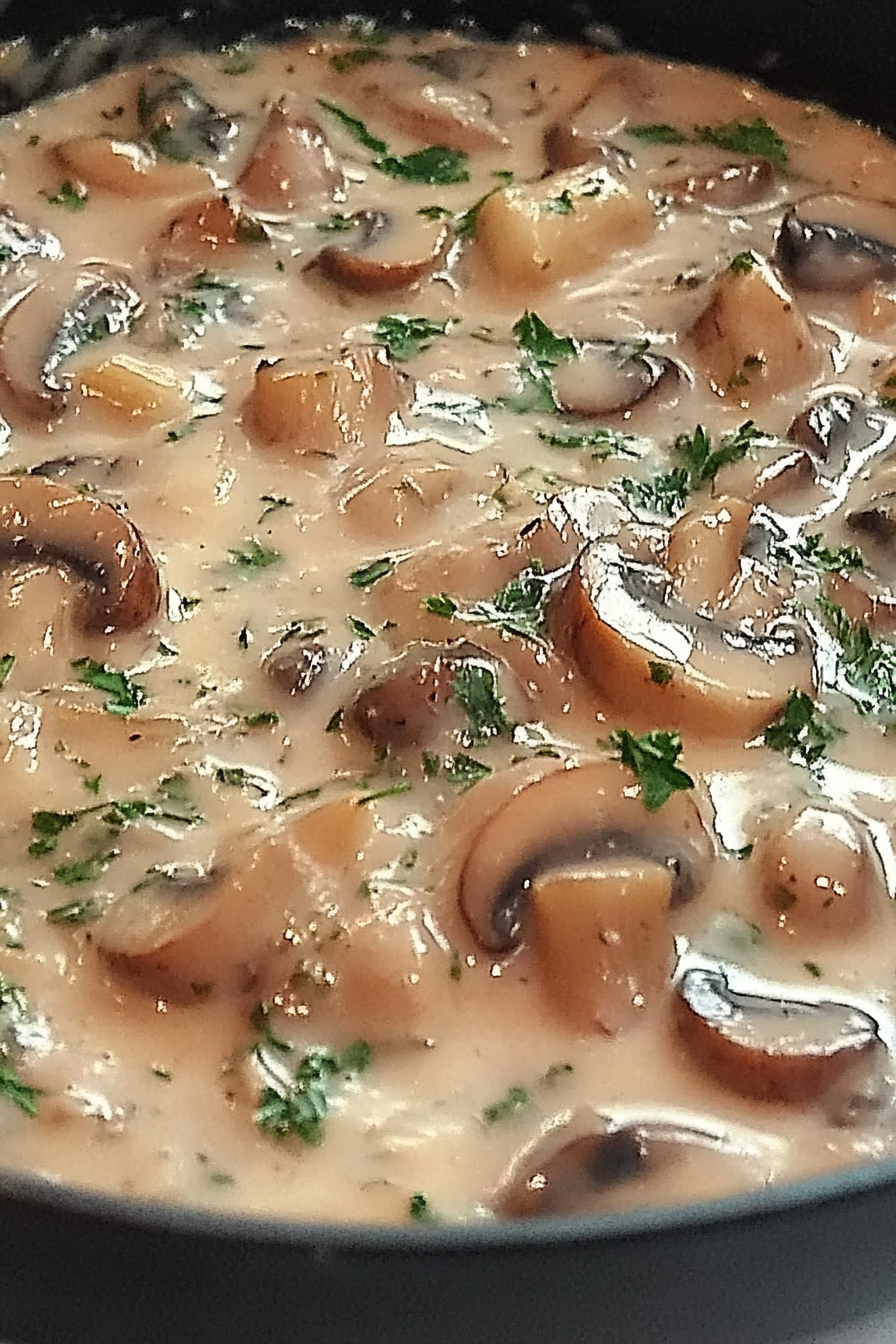 Champignon-Rahmsaus Rezept Final Dish Presentation