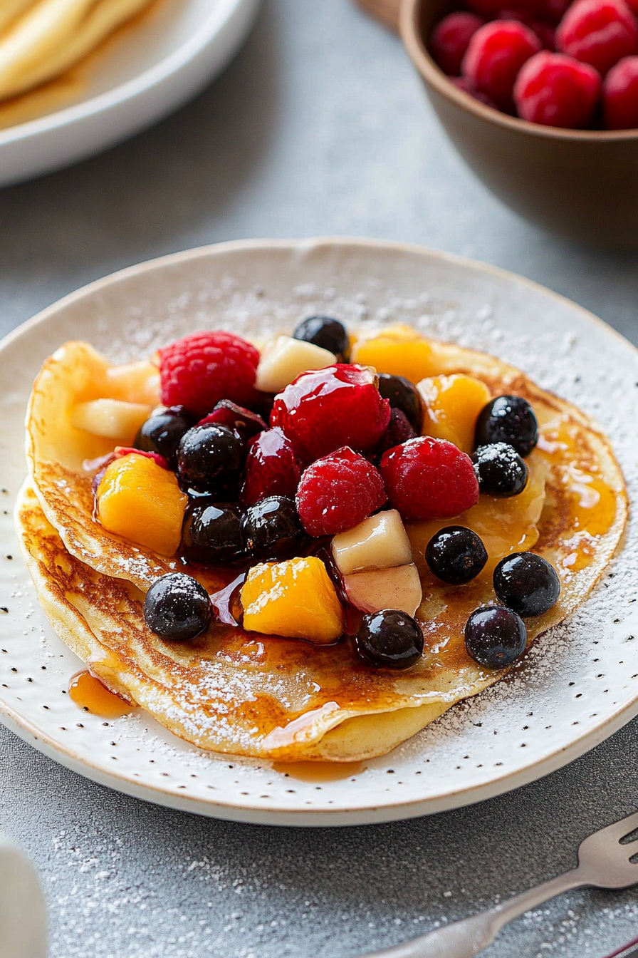 Crepes met fruit Final Dish Presentation