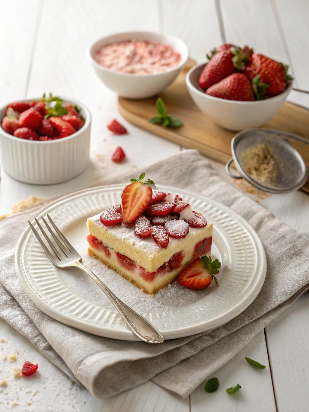 Erdbeertraum Schnitte serving suggestion