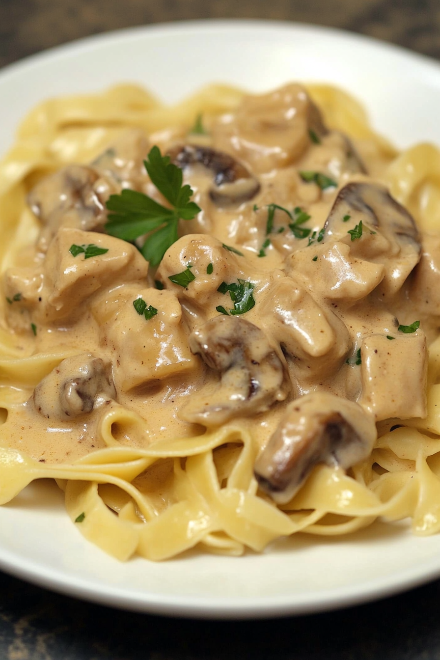 Fettuccine met kipfilet Final Dish Presentation