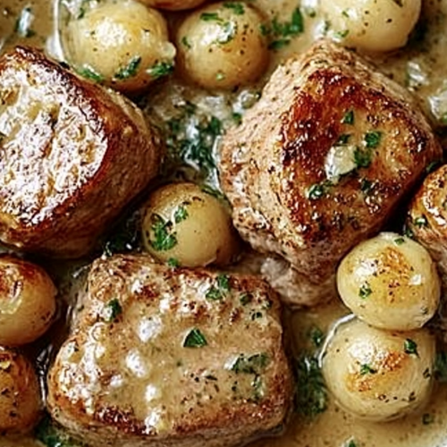 Filetbraten met senfsaus