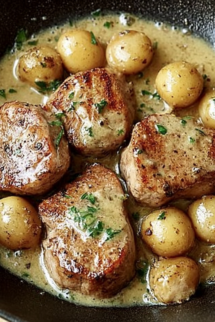 Filetbraten met senfsaus Final Dish Presentation