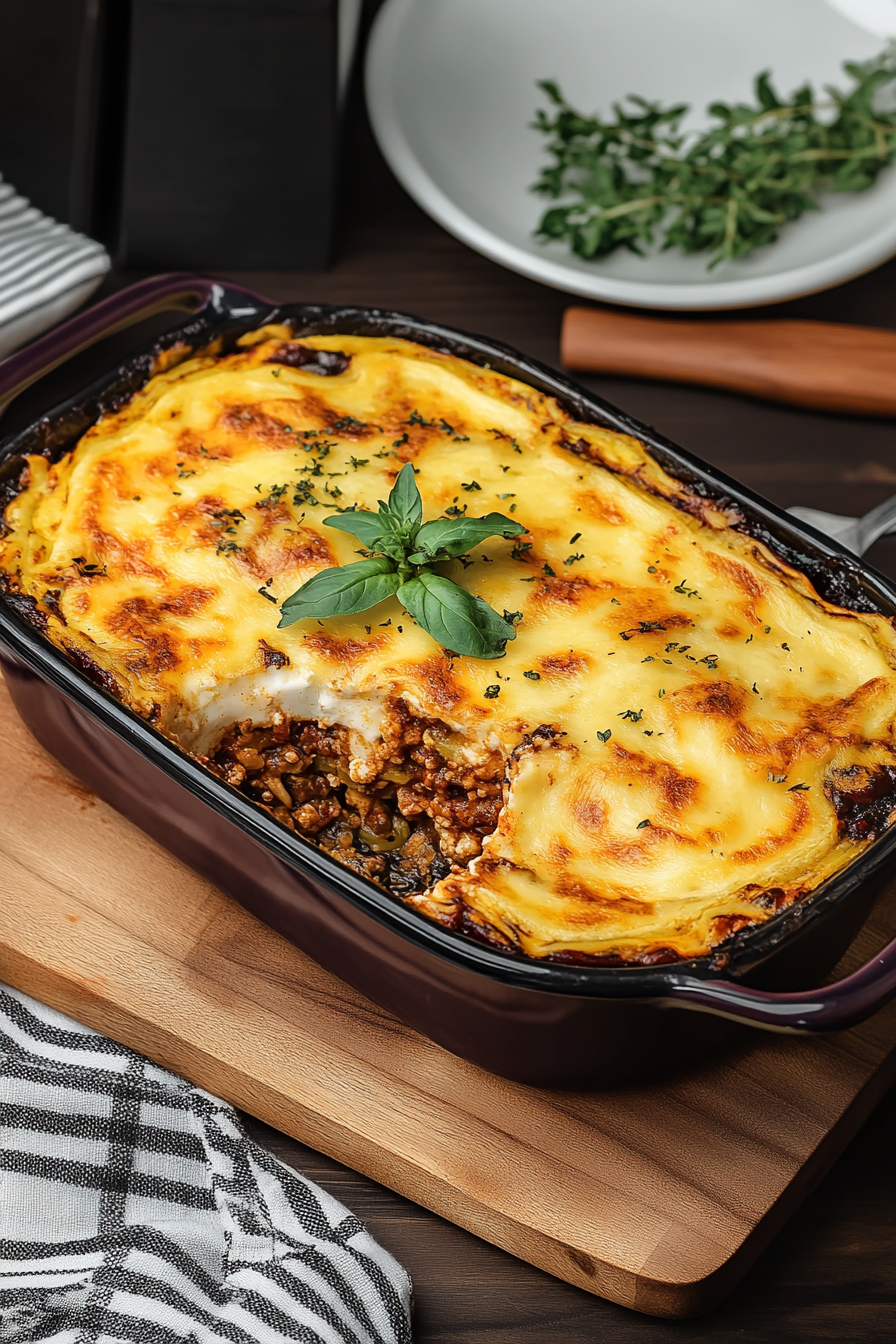 Griekse Moussaka maken Final Dish Presentation