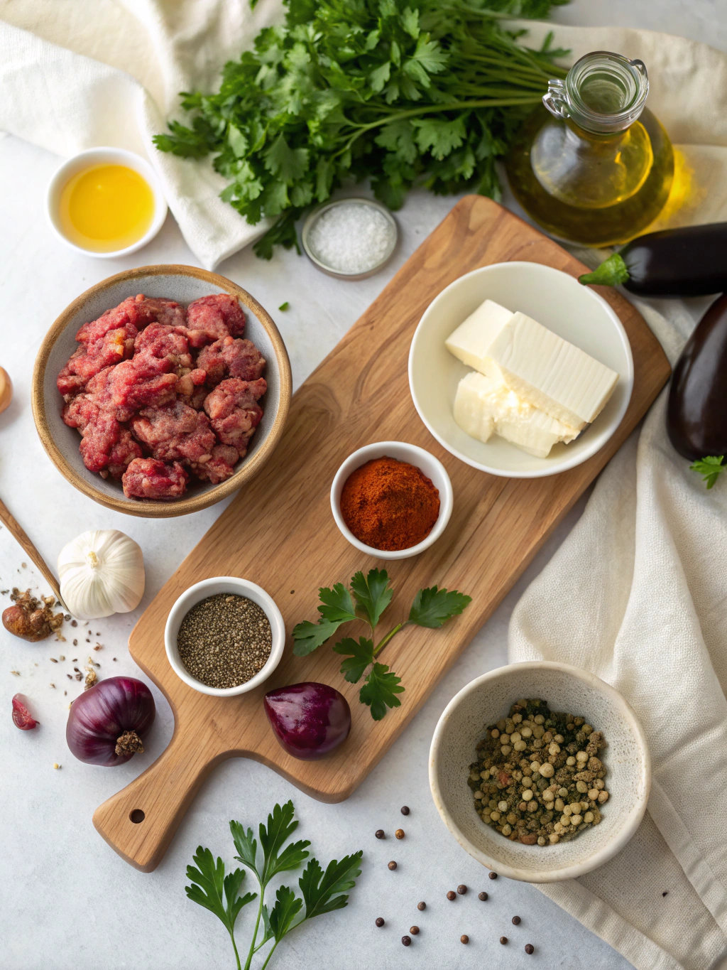 Griekse Moussaka maken ingredients
