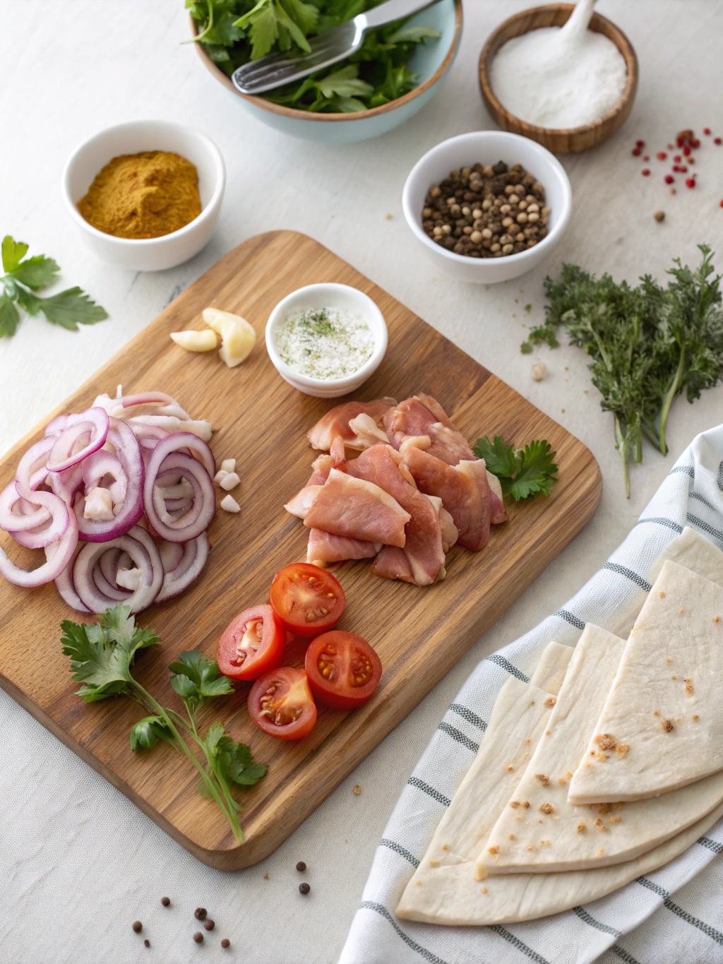 Gyros maken ingredients