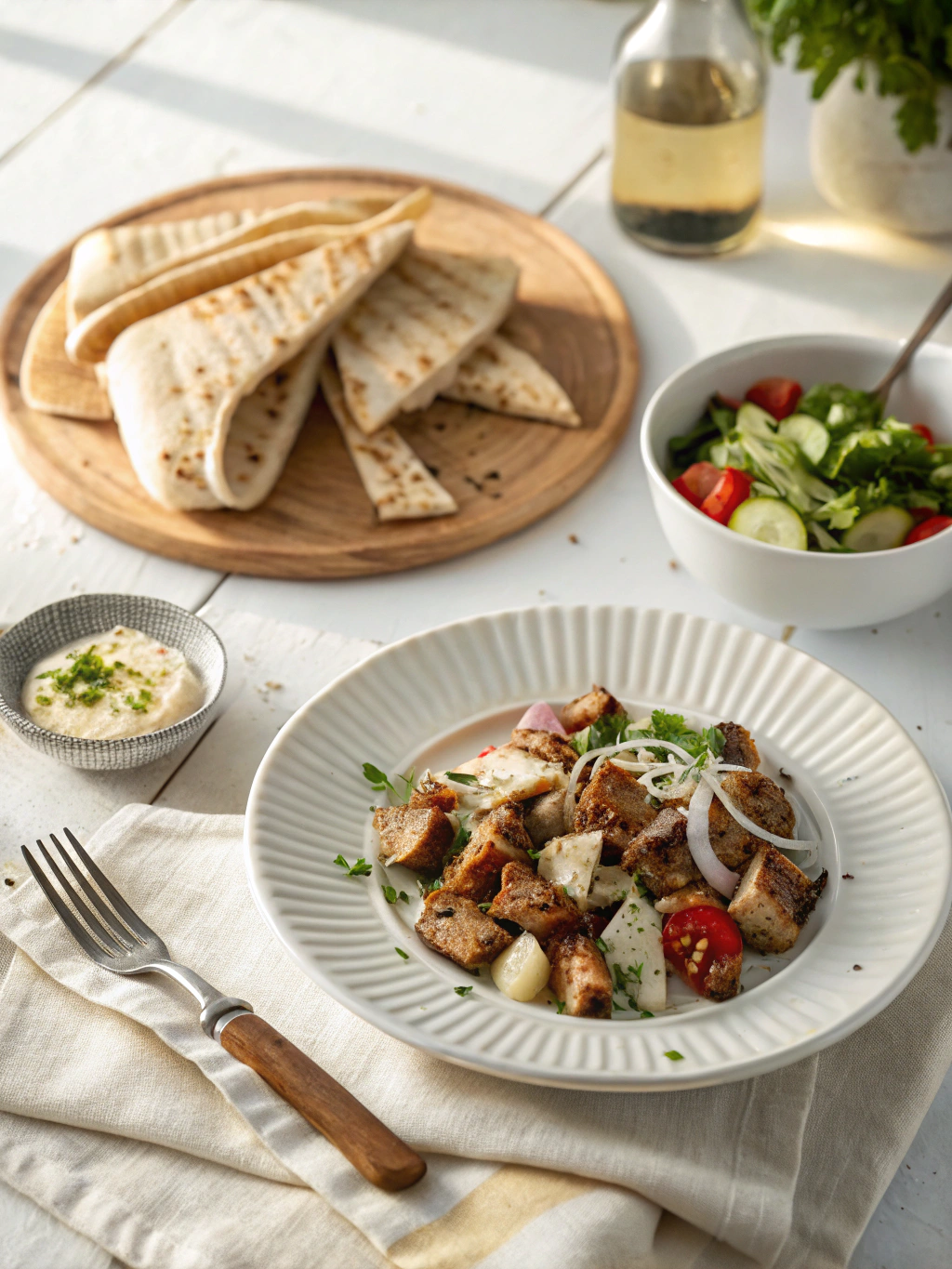 Gyrosauflauf met Knoflook serving suggestion