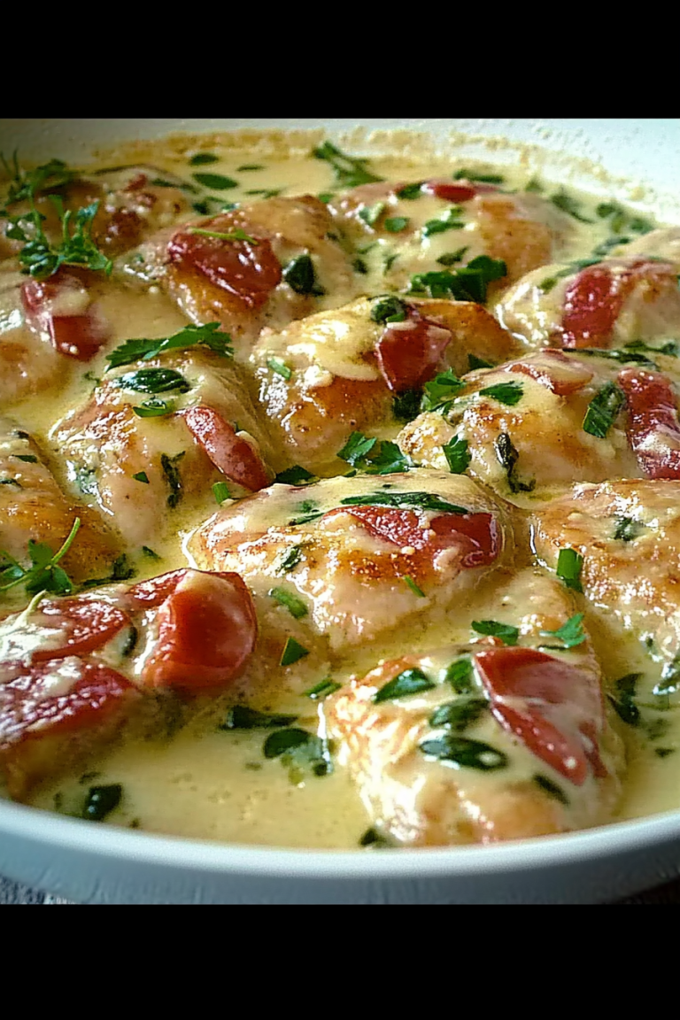 Hähnchen Spinat Parmesan Sosse