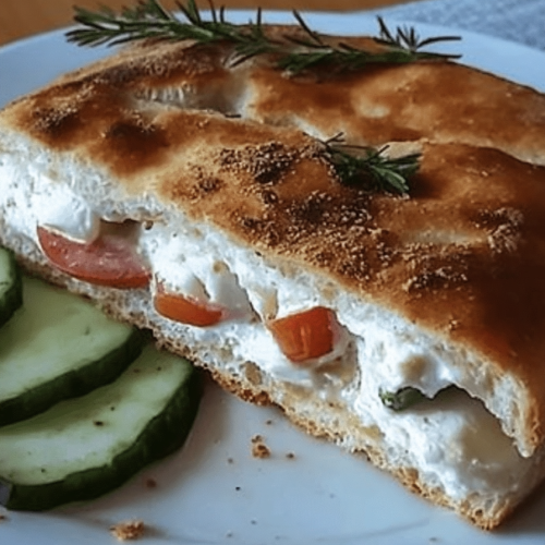Heiße Schafskäse im Fladenbrot