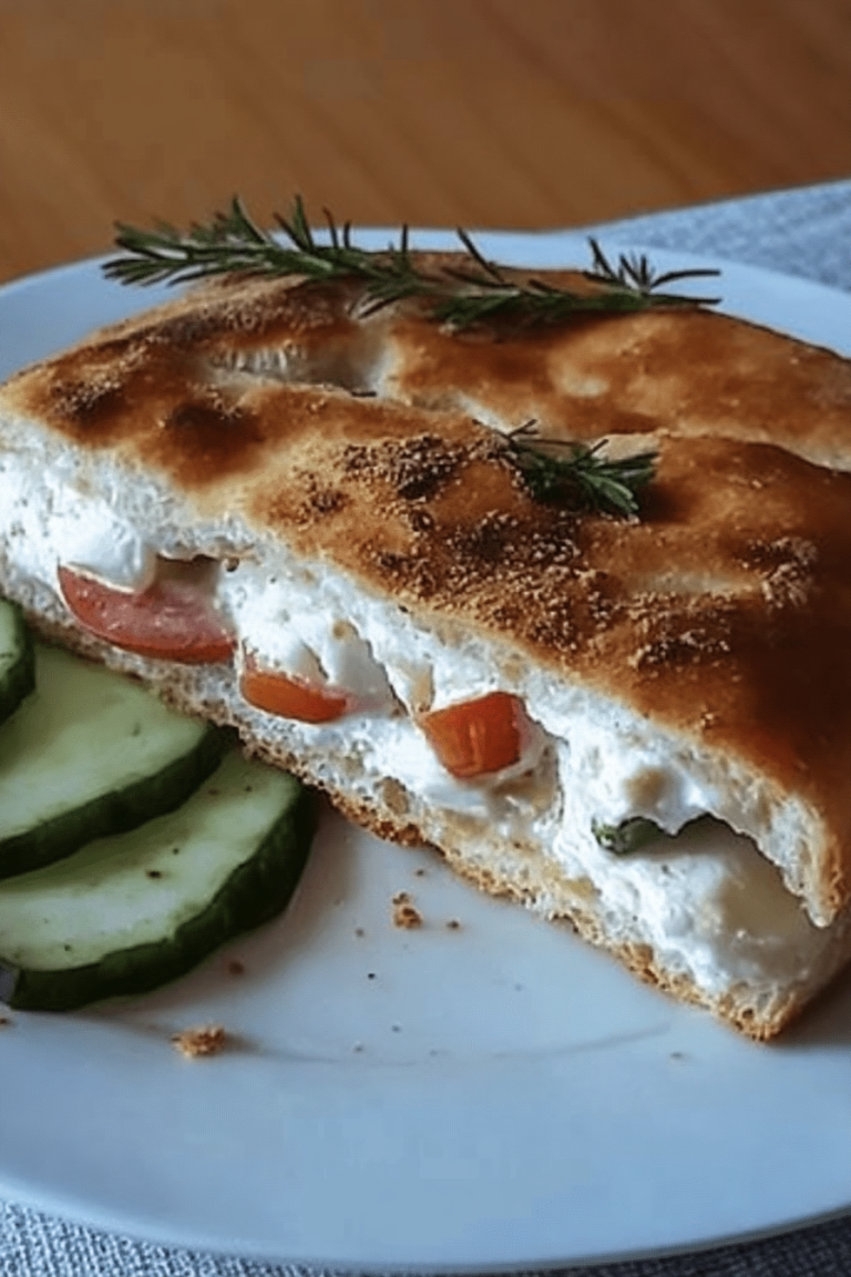 Heiße Schafskäse im Fladenbrot