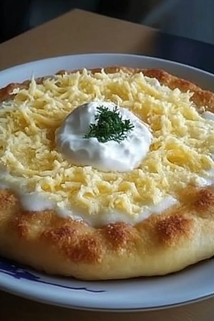 Hongaarse Langos recept Final Dish Presentation