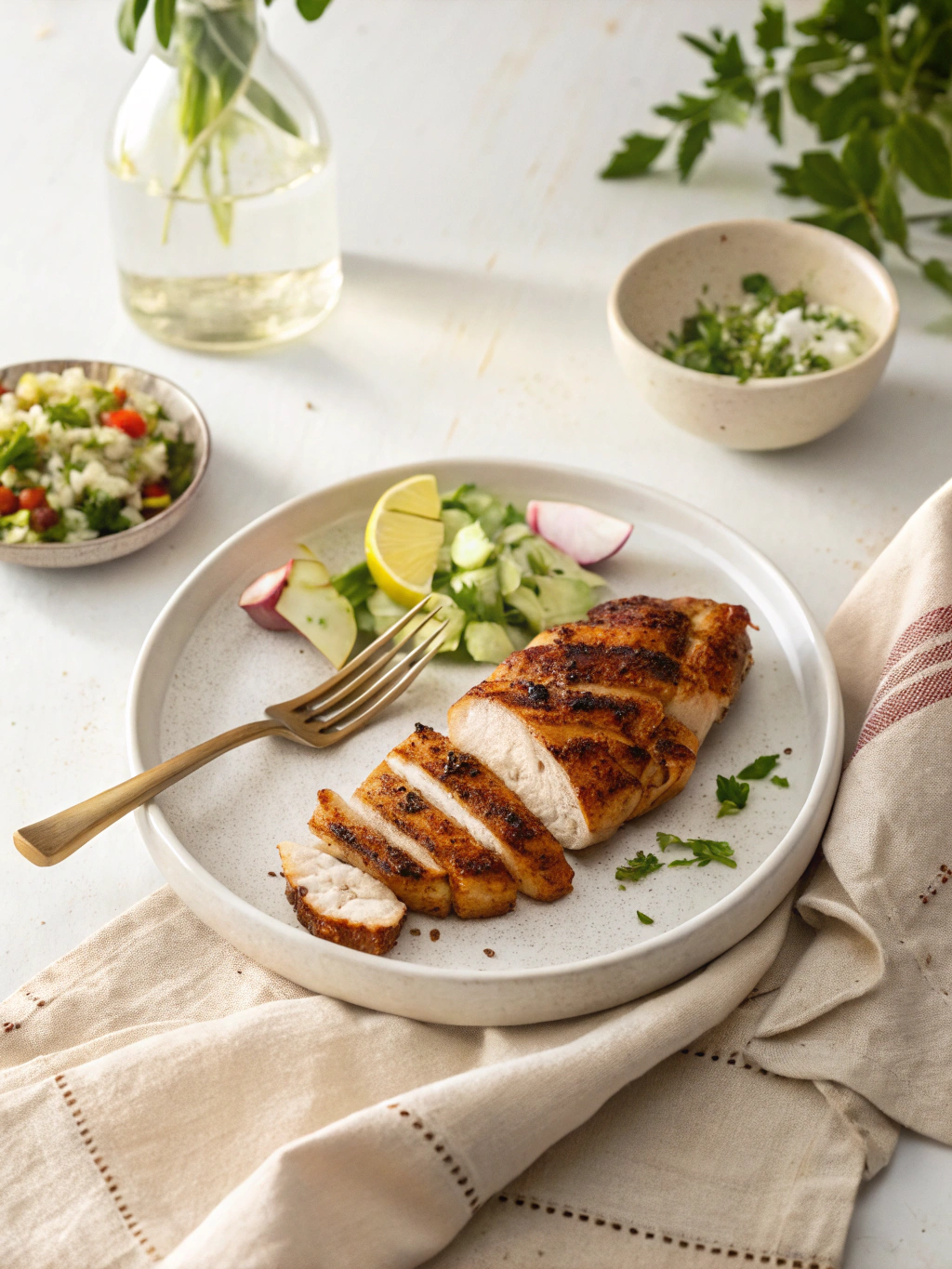 Indische Hähnchenbrust serving suggestion