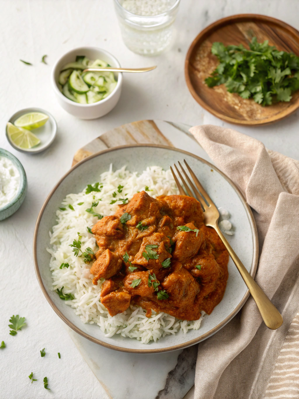 Indisches Butter Chicken Recept serving suggestion