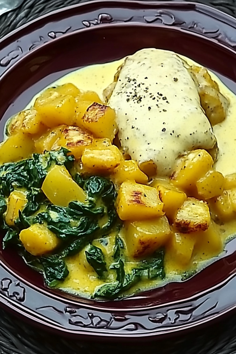 Kartoffelcurry met Spinat