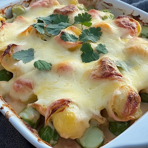 Kasseler-Rosenkohl-Auflauf