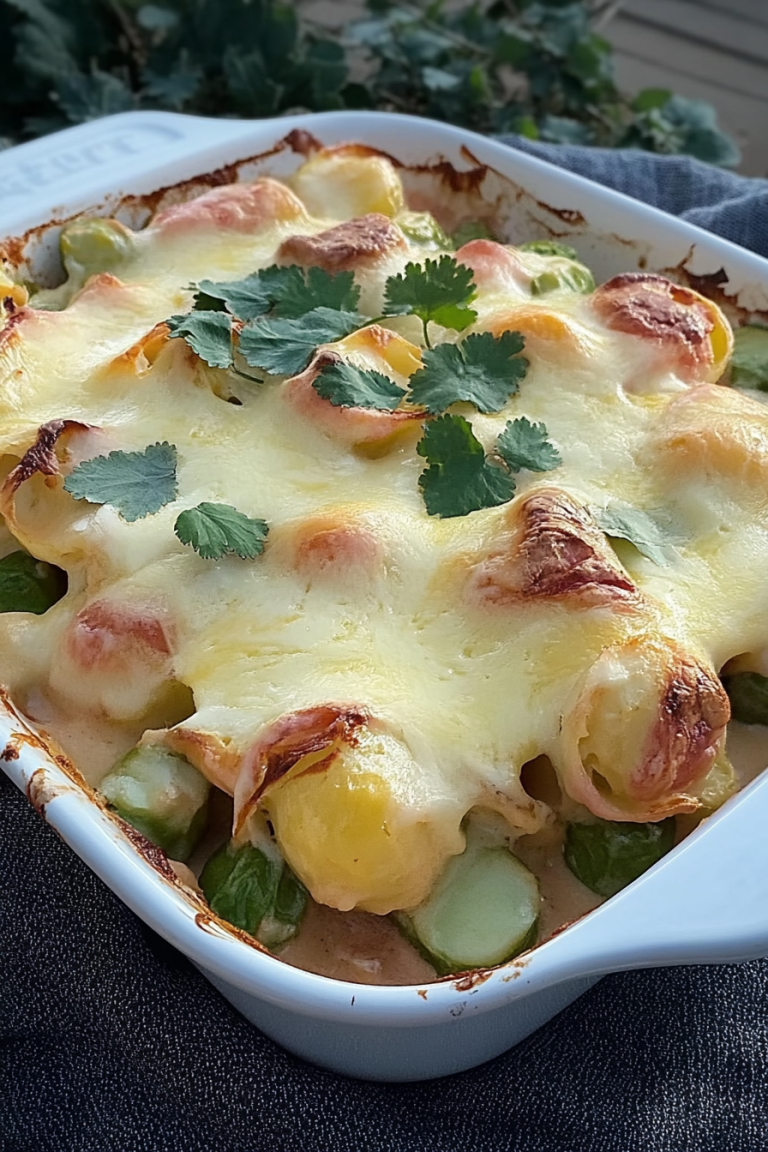 Kasseler-Rosenkohl-Auflauf