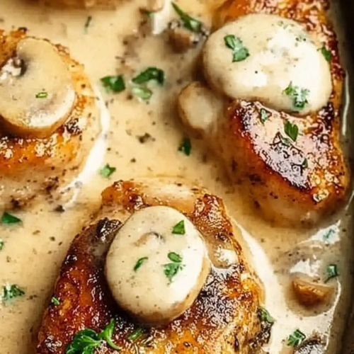 Kipfilets in Champignonroom