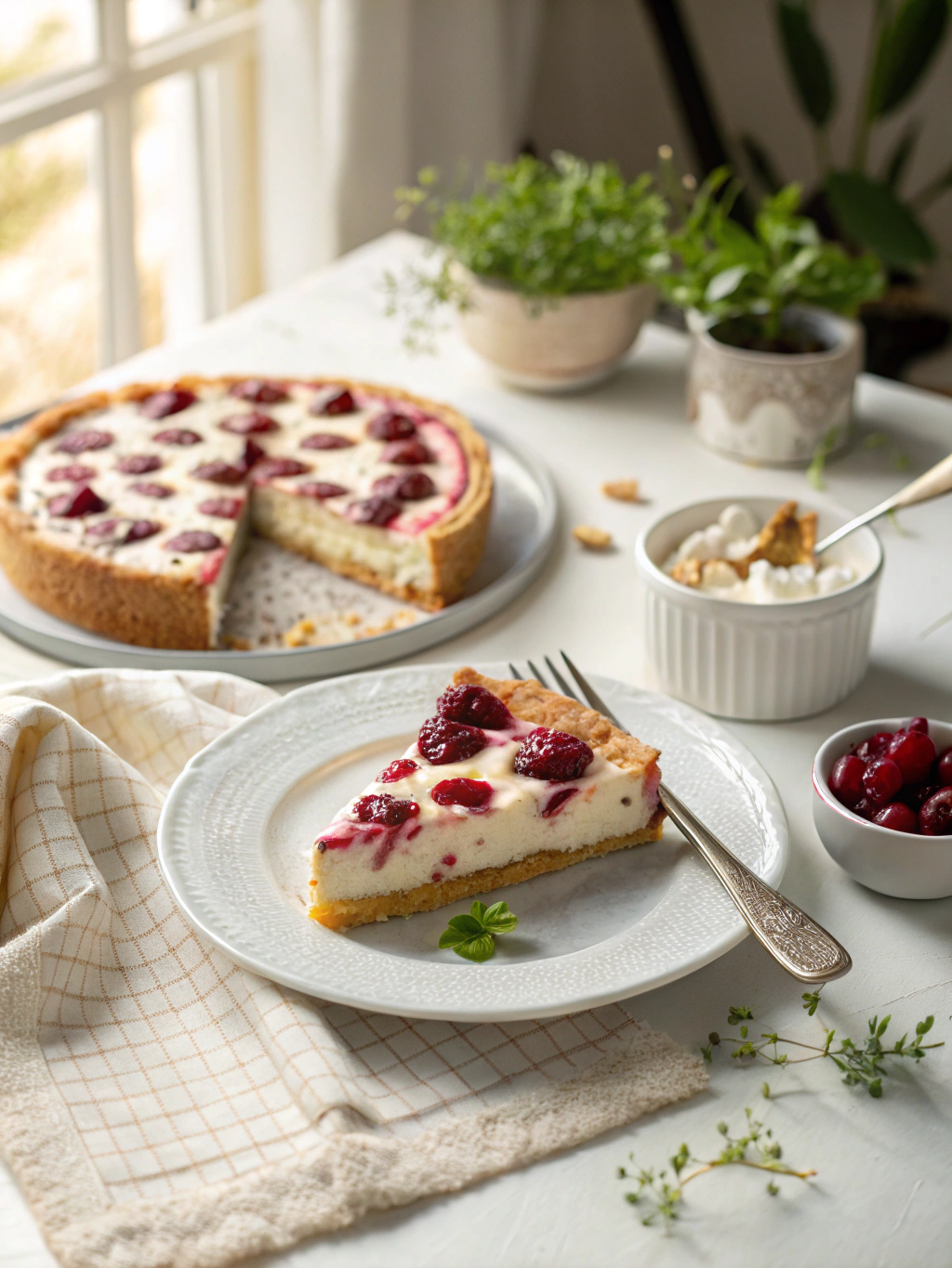 Kirsch-Joghurt-Kuchen serving suggestion