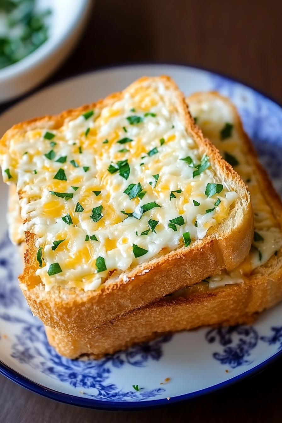 Knoblauchtoast mit Käse Final Dish Presentation