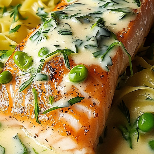 Lachs Frühlingszwiebel-Sahne-Sauce