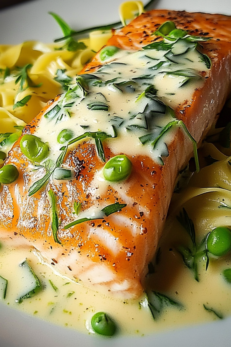 Lachs Frühlingszwiebel-Sahne-Sauce