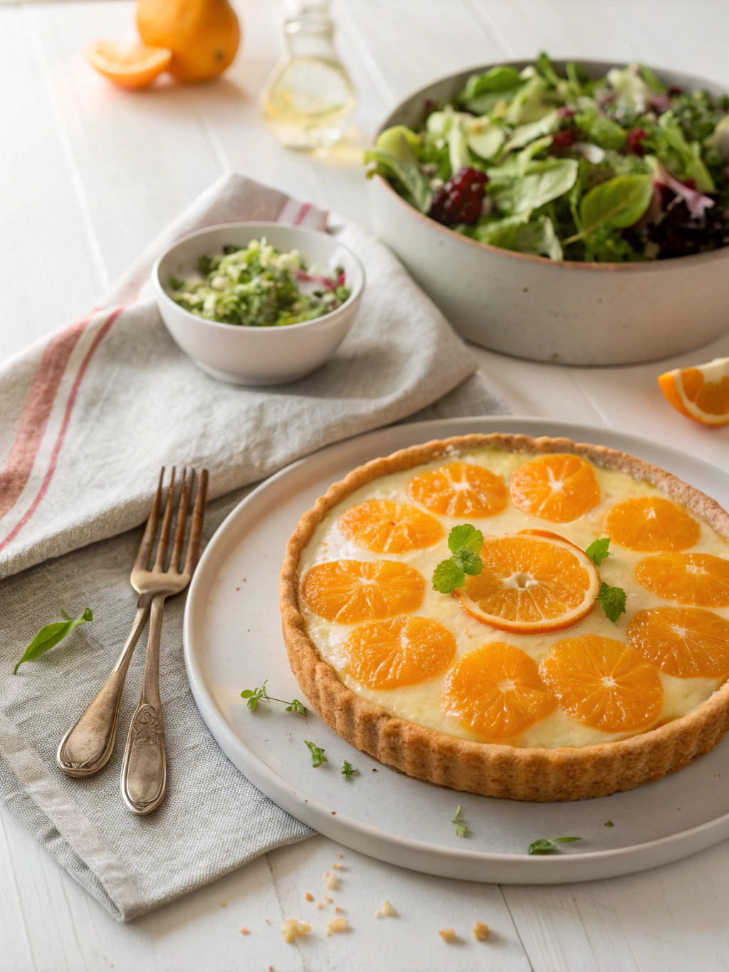 Mandarijnen Kwarktaart serving suggestion