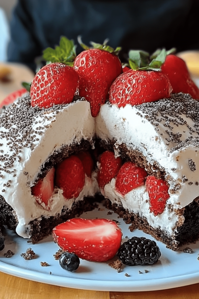 Maulwurfkuchen Aardbeien