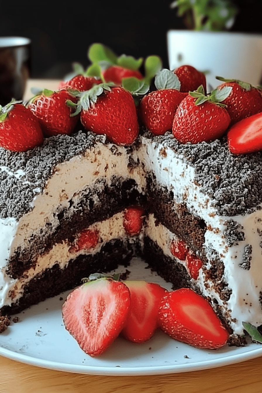 Maulwurfkuchen Aardbeien Final Dish Presentation