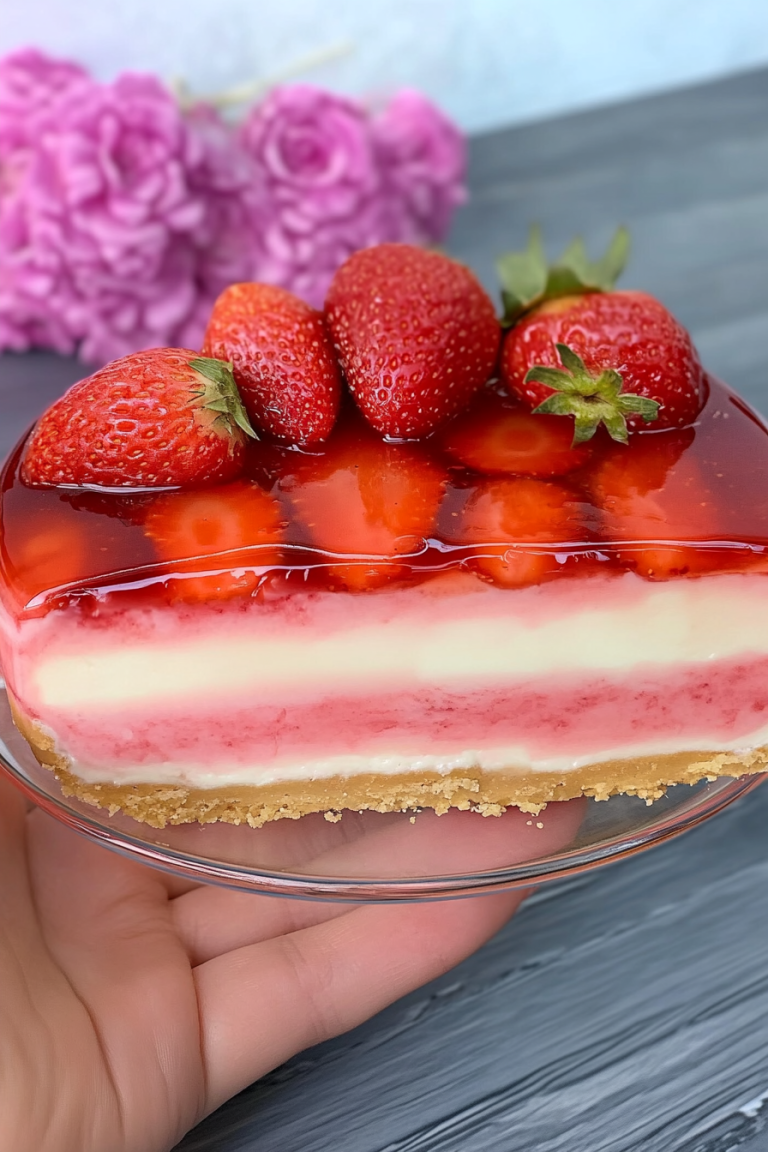 No-Bake Aardbei Kaastaart