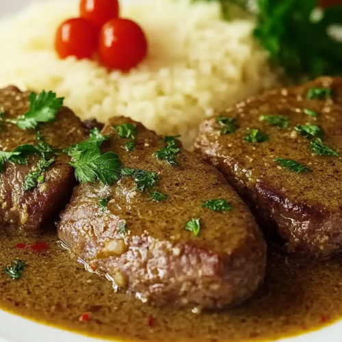 Rindfleisch mit Senf geschmort