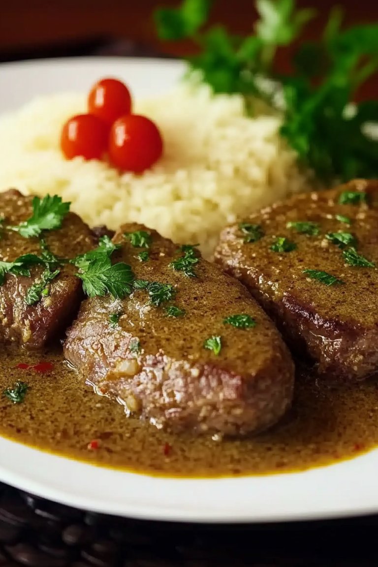 Rindfleisch mit Senf geschmort