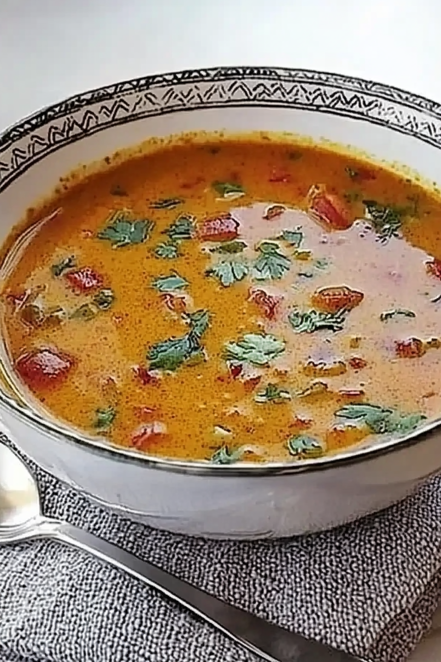 Rode Curry Kokossoep Final Dish Presentation