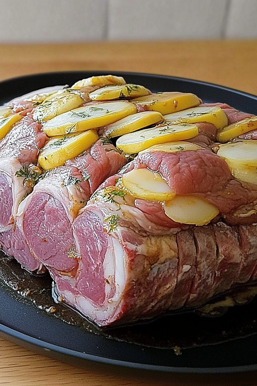 Schichtbraten in Senfsauce Final Dish Presentation