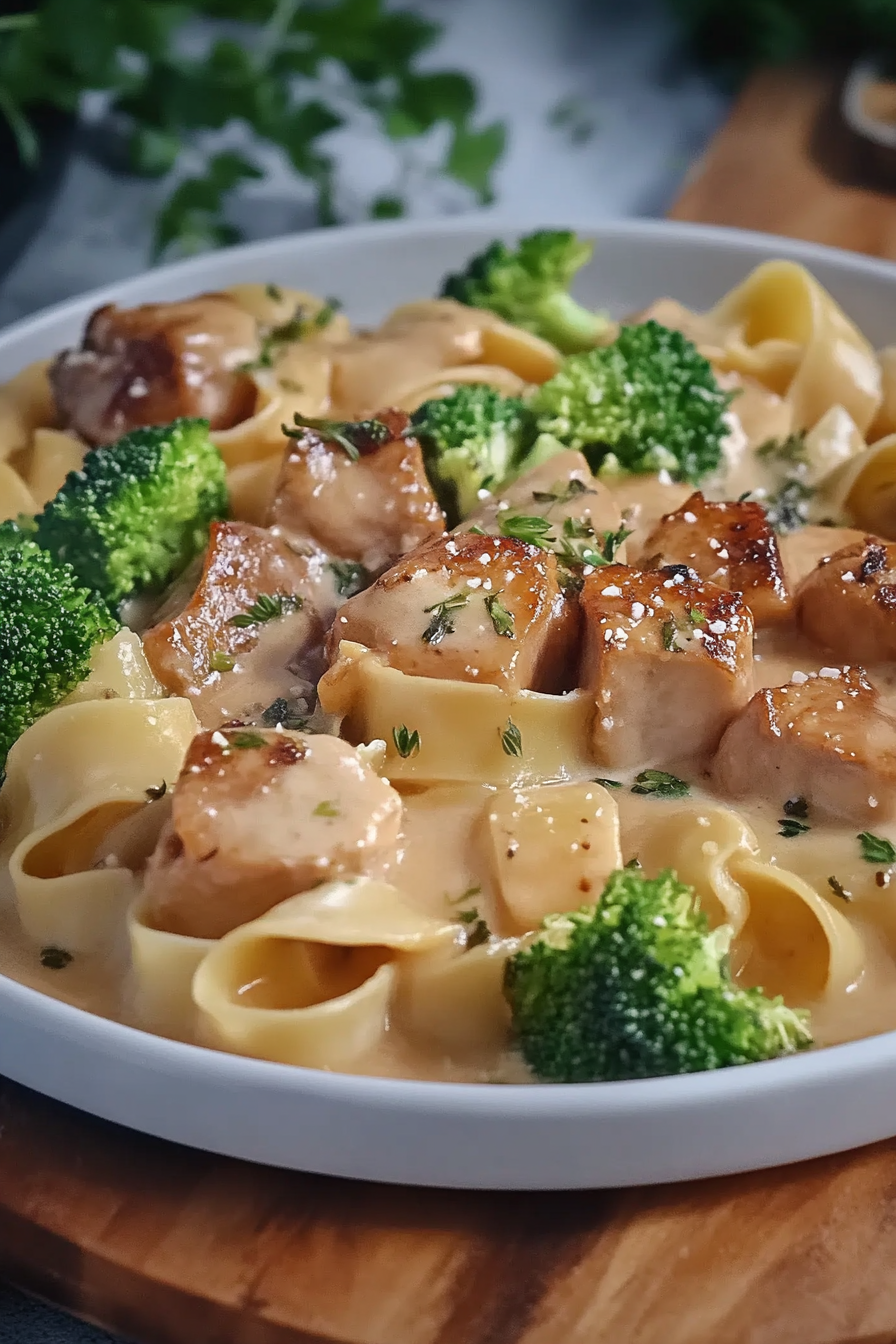 Schweinegeschnetzeltes Brokkoli Final Dish Presentation