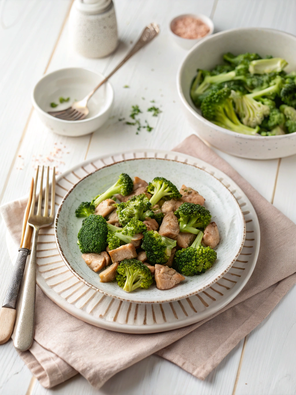 Schweinegeschnetzeltes Brokkoli serving suggestion