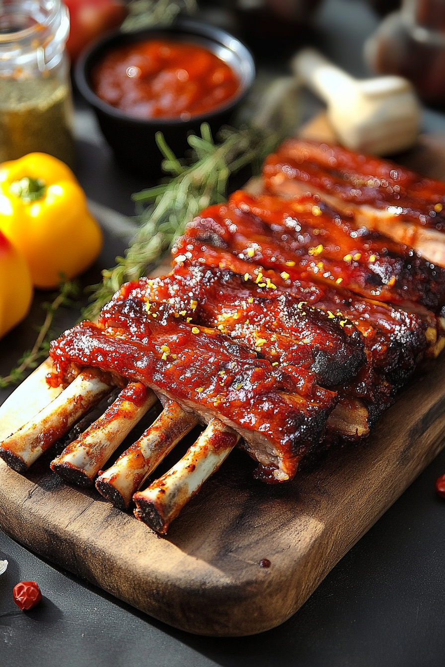 Spicy Barbecued Ribs Final Dish Presentation